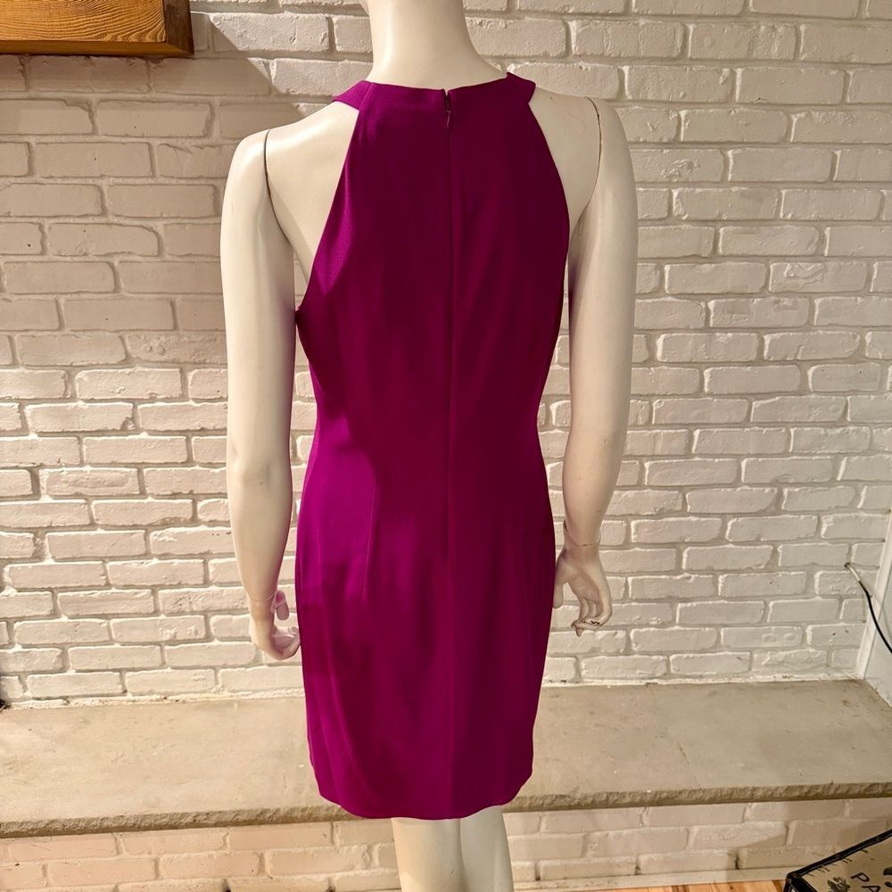 NWT Badgley Mischka Size 4 Fuchsia Pink Halter Cocktail Party Wedding Designer - Picture 5 of 8